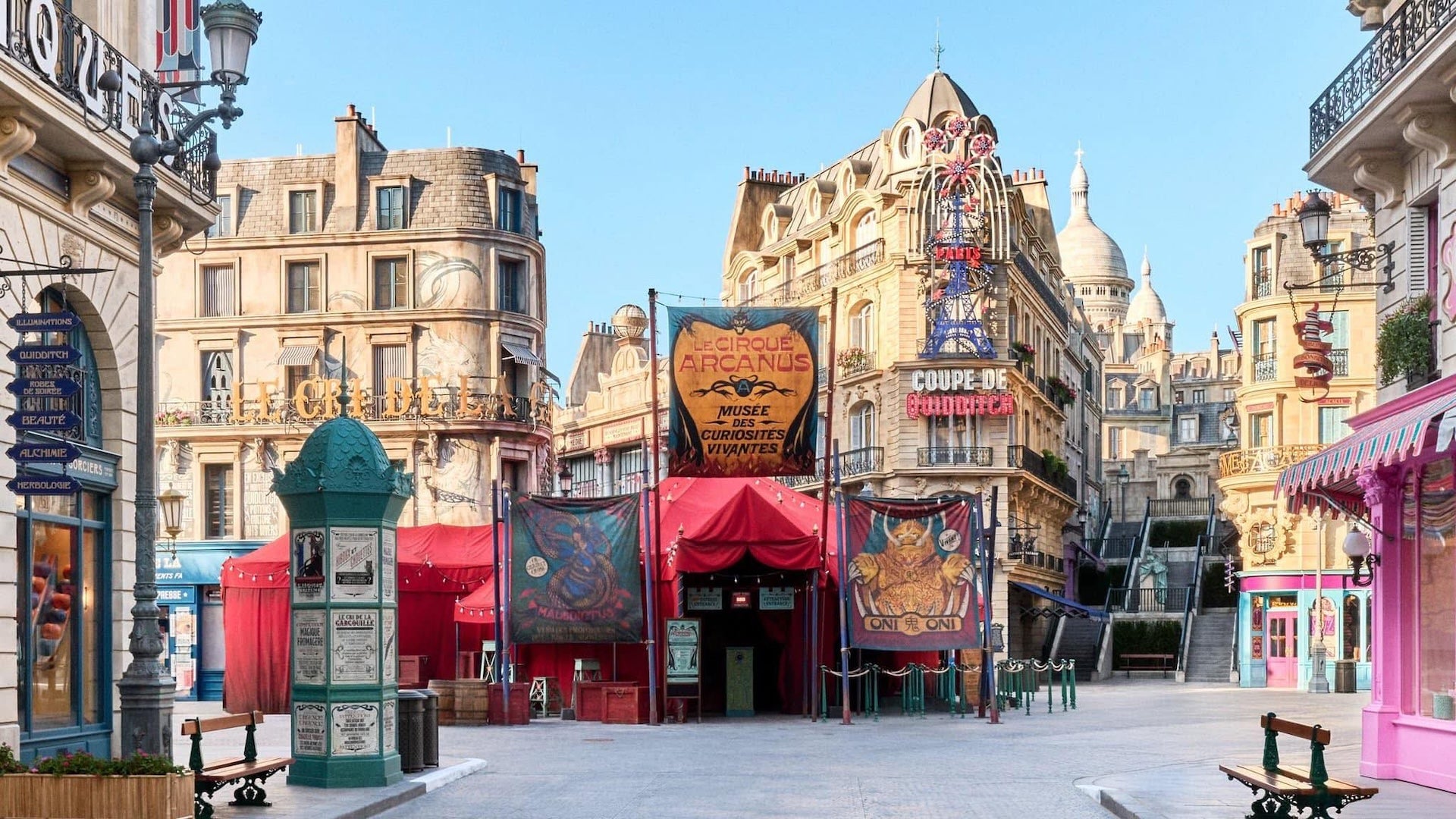 buildings in a theme park